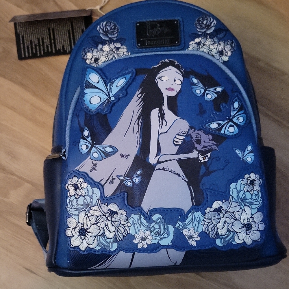 Loungefly Blue Corpse Bride Butterfly Floral Mini Backpack